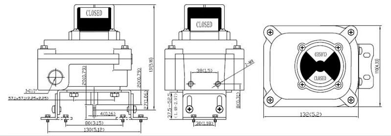 Drawing Dimension of ALS300AS2 Series Limit Switch Box