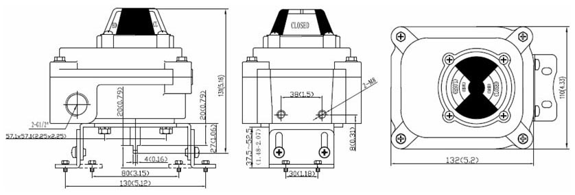 Drawing Dimension of ALS300M5 Series Limit Switch Box