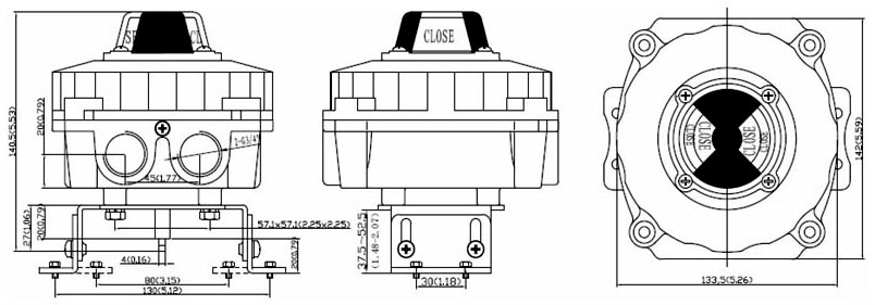 Drawing Dimension of ALS400M2F Series Limit Switch Box