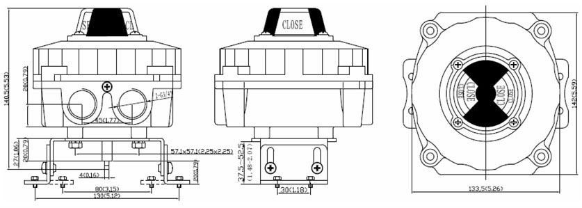 Drawing Dimension of ALS400QA23 Series Limit Switch Box